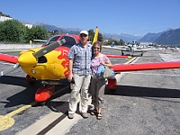 PA28 flight to Sion-LSGS 029  Ernesto & Christianne in front of HB-PLZ